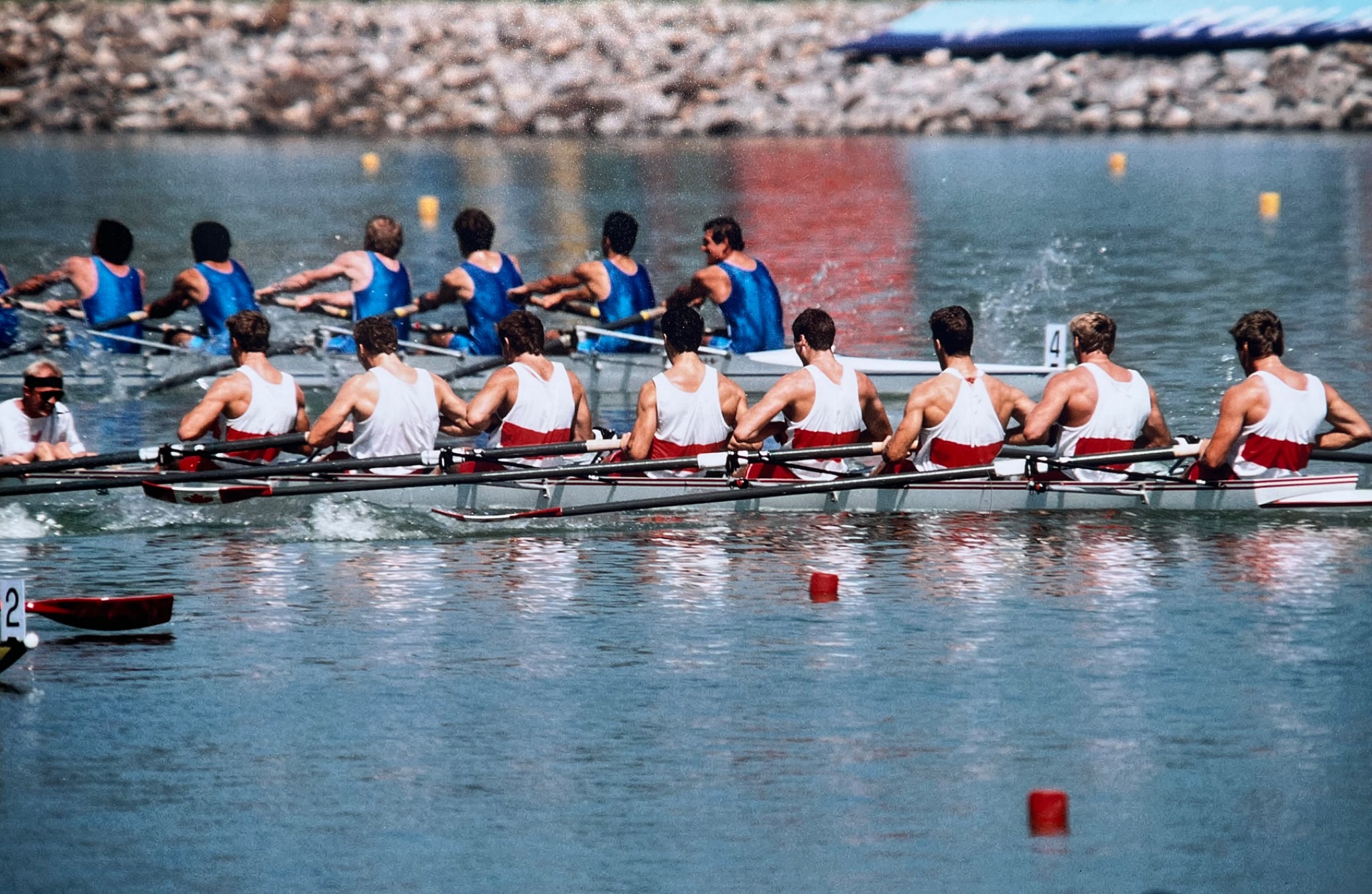 Jason Dorland and the Canadian men's eight racing at the 1988 Seoul Olympic Games
