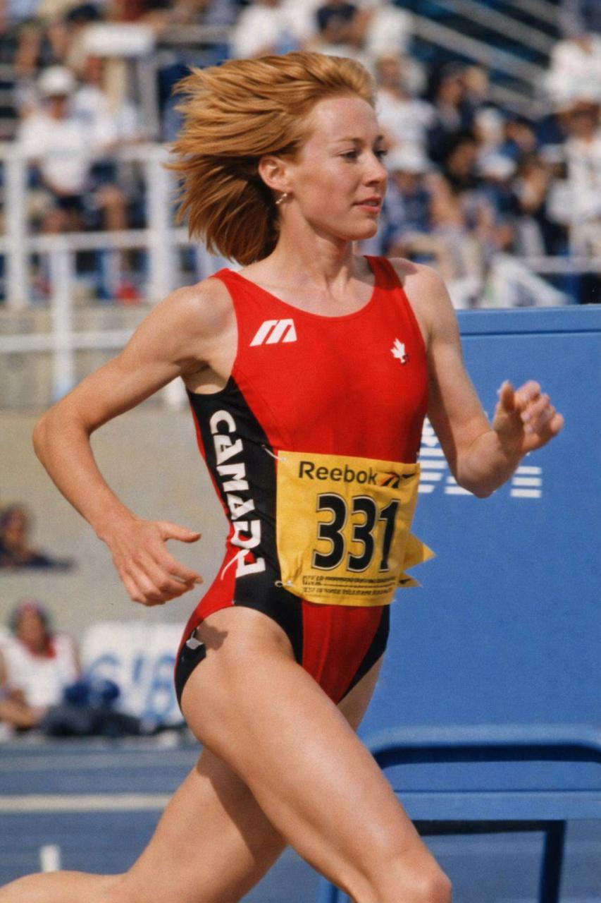 Robyn Meagher racing for Canada during her international track career